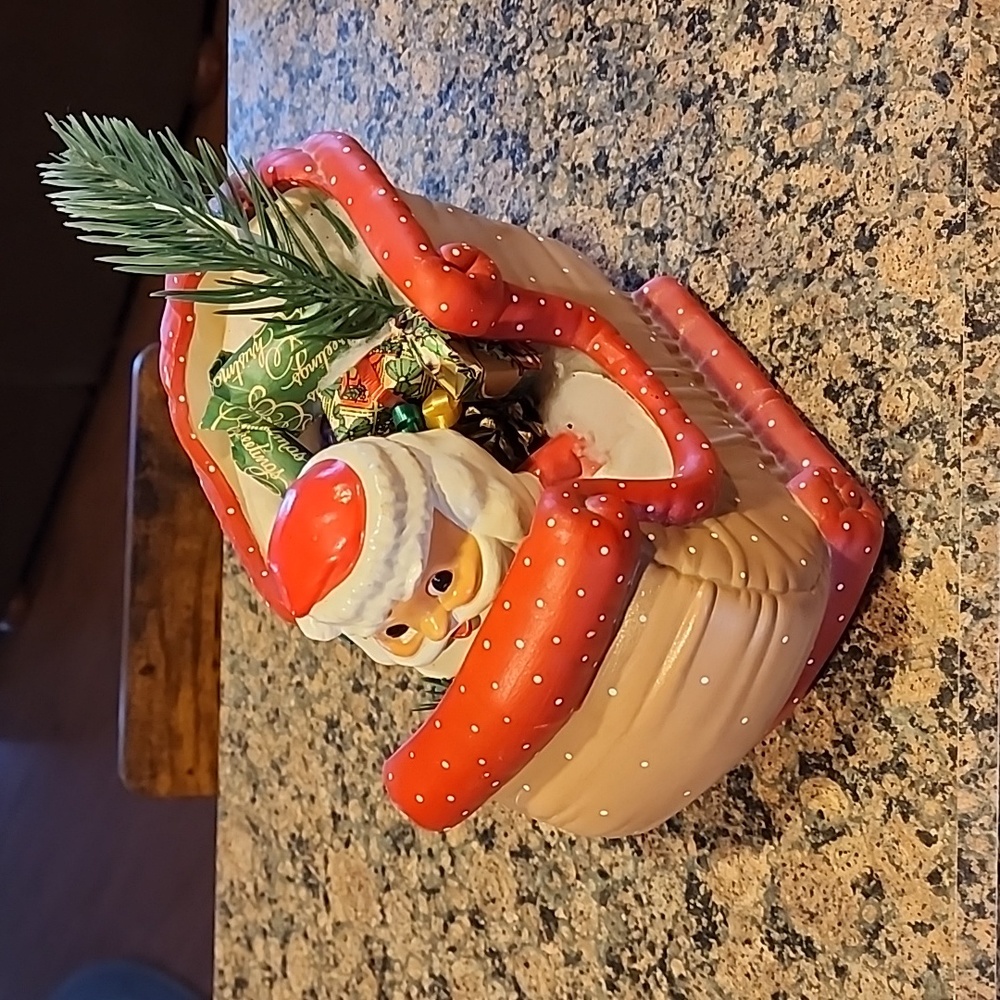 Vintage Kimble Ceramic Sleigh & Santa